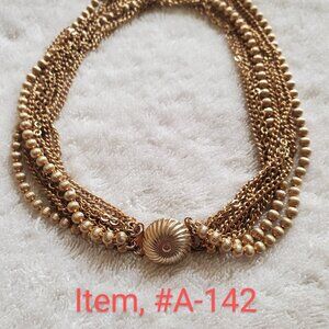 Gold chains with gold beads  Necklace,  wt.  88 grams , item # A-142,